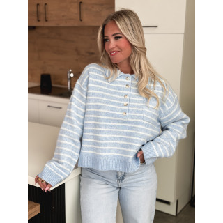 Pull ligné Magnolia - Bleu/Blanc