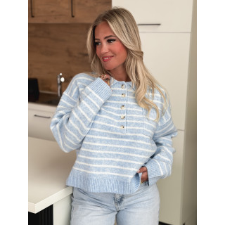 Pull ligné Magnolia - Bleu/Blanc