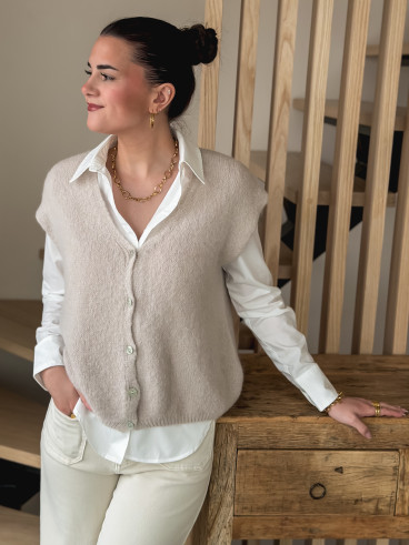 Gilet sans manches Arielle - Beige