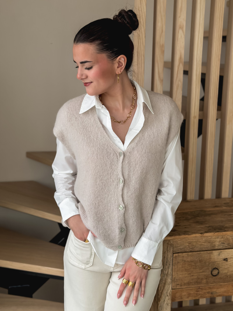 Gilet sans manches Arielle - Beige