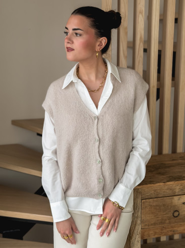 Gilet sans manches Arielle - Beige