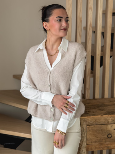 Gilet sans manches Arielle - Beige