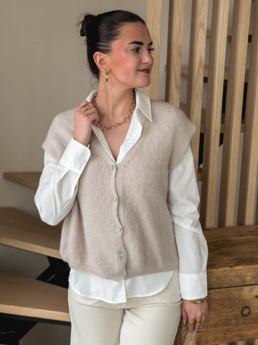 Gilet sans manches Arielle - Beige