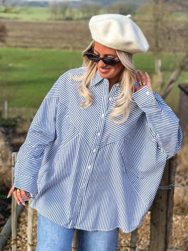 Chemise lignée Nuria - Bleu/Blanc