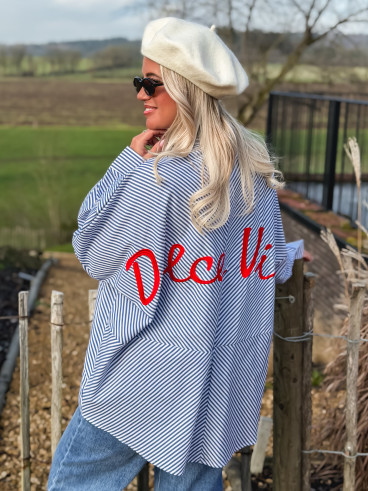 Chemise lignée Nuria - Bleu/Blanc