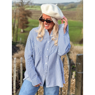 Chemise lignée Nuria - Bleu/Blanc