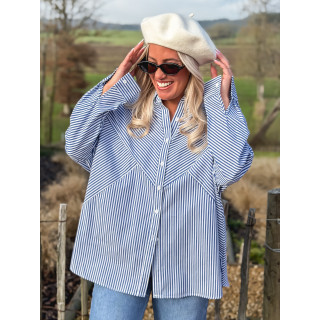 Chemise lignée Nuria - Bleu/Blanc