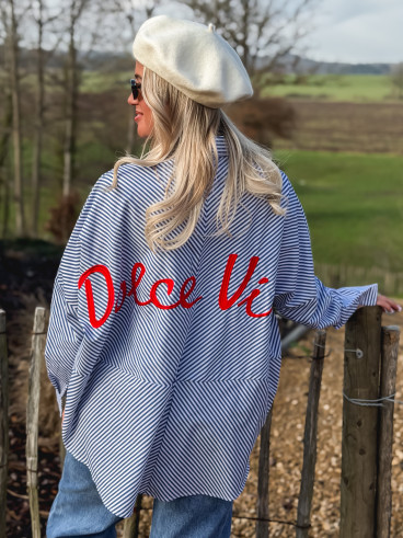 Chemise lignée Nuria - Bleu/Blanc