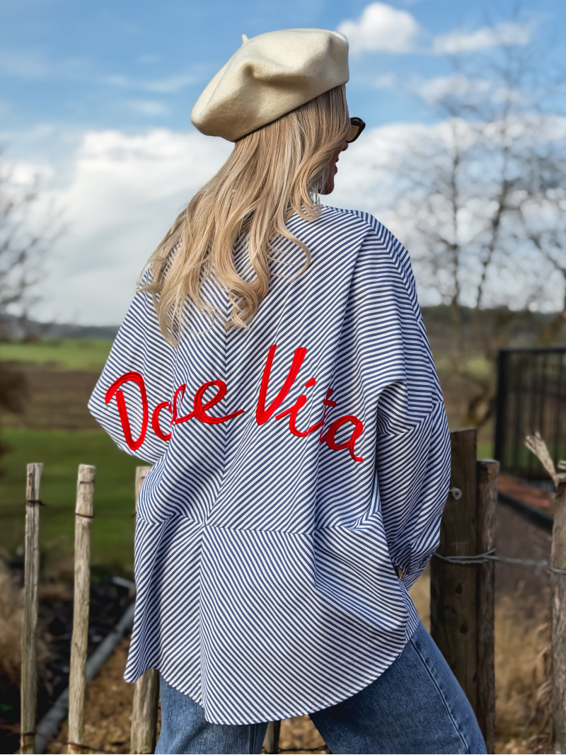 Chemise lignée Nuria - Bleu/Blanc