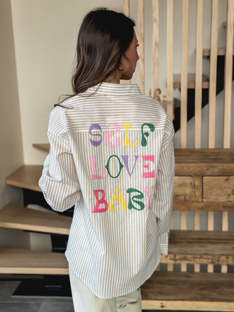 Chemise "Self love baby" - Beige