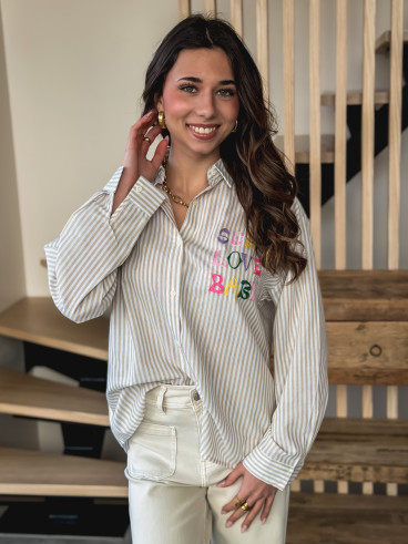 Chemise "Self love baby" - Beige