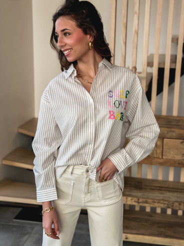 Chemise "Self love baby" - Beige