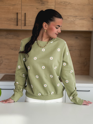 Pull à fleurs Luisa - Kaki Pull à fleurs Luisa - Kaki