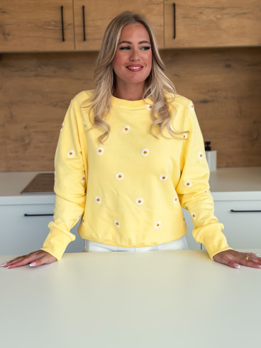 Pull à fleurs Luisa - Jaune