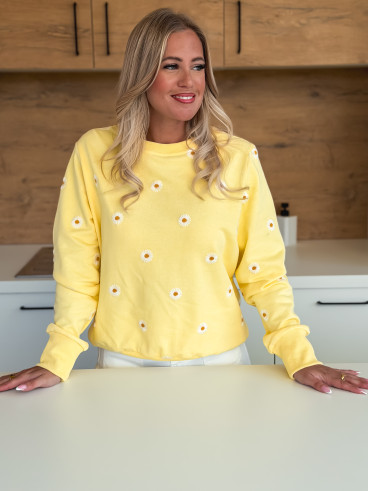 Pull à fleurs Luisa - Jaune