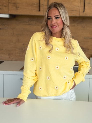 Pull à fleurs Luisa - Jaune