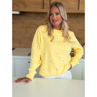 Pull à fleurs Luisa - Jaune