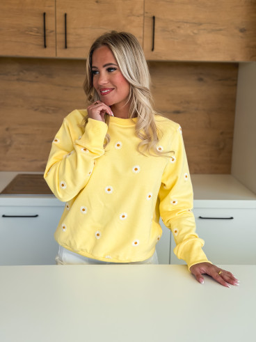 Pull à fleurs Luisa - Jaune
