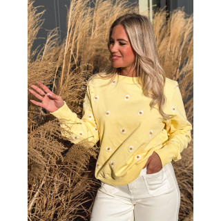 Pull à fleurs Luisa - Jaune