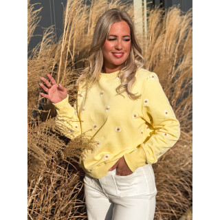 Pull à fleurs Luisa - Jaune