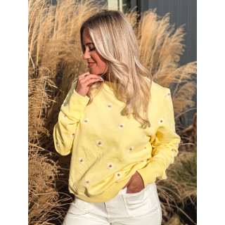 Pull à fleurs Luisa - Jaune