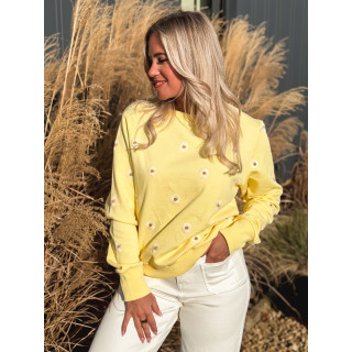 Pull à fleurs Luisa - Jaune