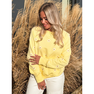 Pull à fleurs Luisa - Jaune