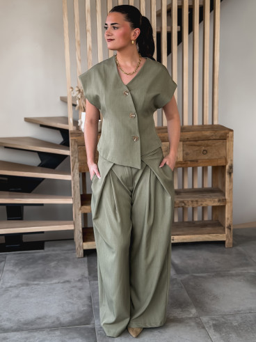 Gilet sans manches Evelyne - Kaki