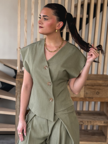 Gilet sans manches Evelyne - Kaki