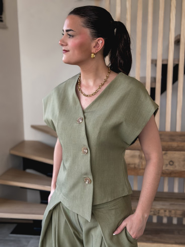 Gilet sans manches Evelyne - Kaki