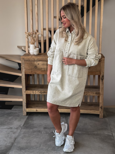 Robe courte en jeans Linaé - Beige Robe courte en jeans Linaé - Beige