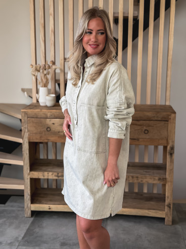 Robe courte en jeans Linaé - Beige Robe courte en jeans Linaé - Beige
