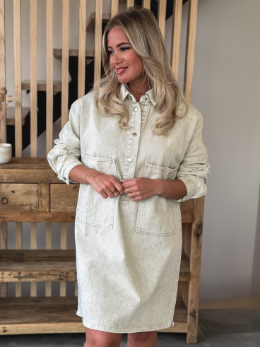 Robe courte en jeans Linaé - Beige