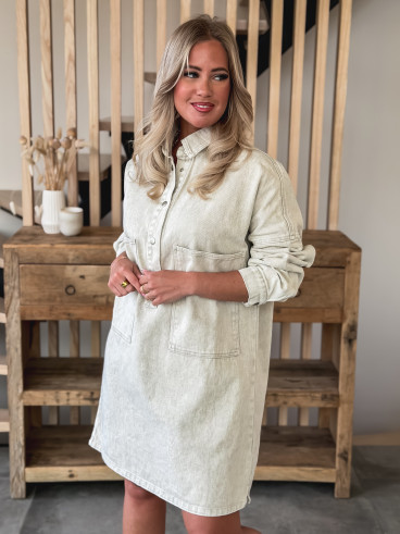 Robe courte en jeans Linaé - Beige Robe courte en jeans Linaé - Beige