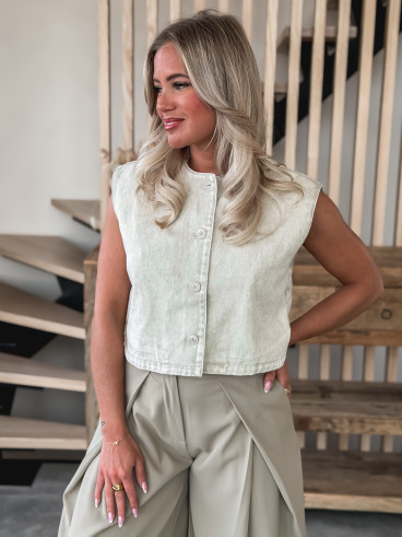 Gilet en jeans Estela - Beige