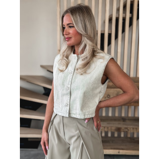 Gilet en jeans Estela - Beige