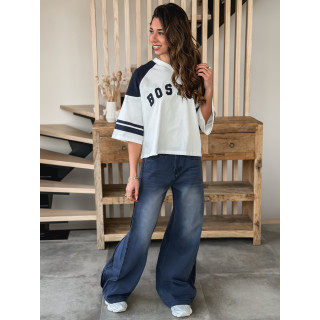 T-shirt Enora - Blanc/Bleu marine