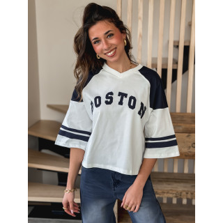 T-shirt Enora - Blanc/Bleu marine