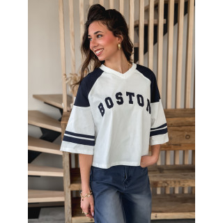 T-shirt Enora - Blanc/Bleu marine