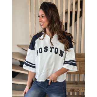 T-shirt Enora - Blanc/Bleu marine