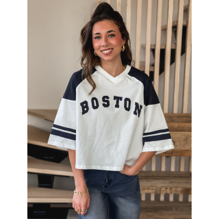 T-shirt Enora - Blanc/Bleu marine