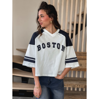 T-shirt Enora - Blanc/Bleu marine