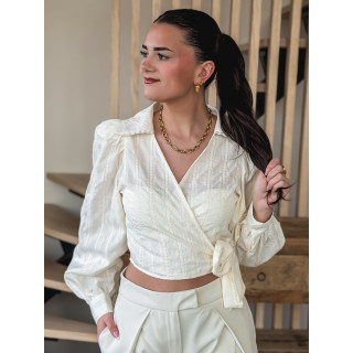 Blouse cache-cœur Avelyne - Crème