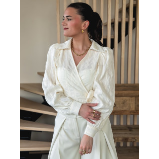 Blouse cache-cœur Avelyne - Crème