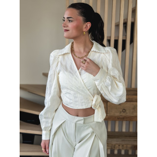 Blouse cache-cœur Avelyne - Crème