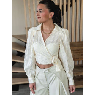 Blouse cache-cœur Avelyne - Crème