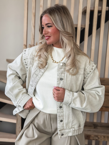 Veste en jeans Naëlya - Beige Veste en jeans Naëlya - Beige