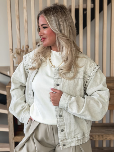 Veste en jeans Naëlya - Beige Veste en jeans Naëlya - Beige