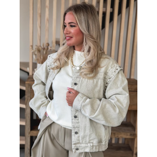 Veste en jeans Naëlya - Beige