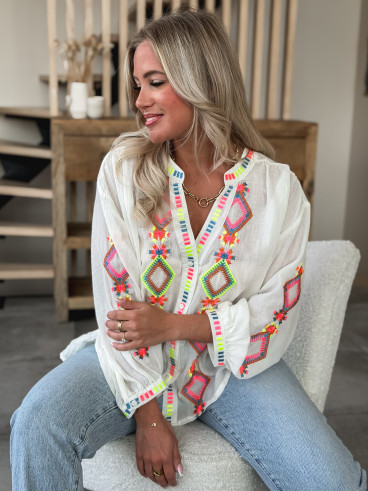 Chemisier Bassora - Blanc